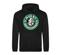 Merry Grinchmas Grinch Inspired Horror Christmas Coffee Unisex Black Hoodie Size L