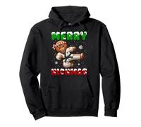 Merry Kickmas for Martial Arts Lovers Funny Christmas Vibe Pullover Hoodie