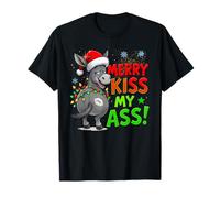 Merry Kiss My Ass Christmas Donkey Funny Holiday Design T-Shirt