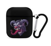Merry Krampus Case Cover Compatible with AirPods 1&2 Protective PC Shell Carrying Case with Keychain
