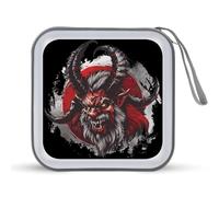 Merry Krampus CD Case 40 Capacity Plastic DVD Storage Box Sleeves Zippered Wallet
