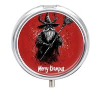 Merry Krampus Pill Case 3 Compartment Pillbox