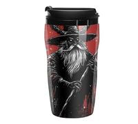 Merry Krampus Printed Reusable Coffee Mug Insulated Travel Drinking Cup Water Bottle with Lid 250ml