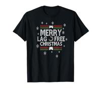 Merry Lag Free Christmas Funny Gamers Problems T-Shirt