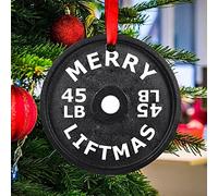 Merry Liftmas Barbell Weight Plate & Ceramic Ornament - Fitness Gift For Powerlifting & Weightlifting Lovers