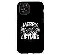 Merry Liftmas Funny Barbell Christmas Lights Gym Fitness Case for iPhone 11 Pro