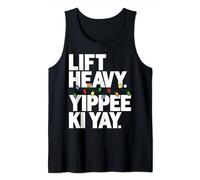 Merry Liftmas Yippee Yay Christmas Cake Gym Workout Fitness Tank Top