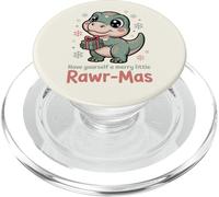 Merry Little Rawr-Mas Cute Dinosaur Christmas PopSockets PopGrip for MagSafe