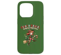 Merry & Magical Candy Cane Flight Coven Christmas Witch Fun Case for iPhone 15 Pro
