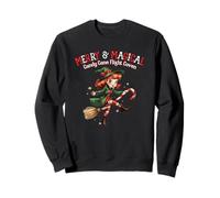 Merry & Magical Candy Cane Flight Coven Christmas Witch Fun Sweatshirt