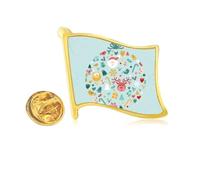 merry mas cartoon portrait Golden Metal Flag Lapel Pin Badge