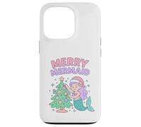 Merry Mermaid Kids Christmas Design Case for iPhone 13 Pro