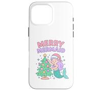 Merry Mermaid Kids Christmas Design Case for iPhone 16 Pro Max