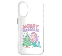 Merry Mermaid Kids Christmas Design Case for iPhone 17