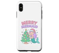 Merry Mermaid Kids Christmas Design Case for iPhone XS Max