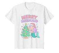 Merry Mermaid Kids Christmas Design T-Shirt