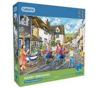 Merry Midwives Extra Large | 500XL Piece Jigsaw Puzzle | Village Nostalgia Puzzle | Extra Large Piece Jigsaw Puzzle for Adults | Premium 100% Recycled Board | Great Gift for Adults | Gibsons Games B C