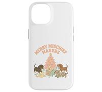Merry Mischief Makers Pastel Dachshund Christmas Case for iPhone 14