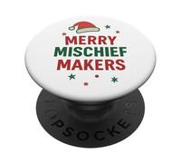 Merry Mischief Makers Santa Hat Christmas Holiday PopSockets Adhesive PopGrip