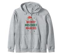 Merry Mischief Makers Santa Hat Christmas Holiday Zip Hoodie