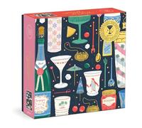 Galison Puzzle Merry Mixer - 1000-Piece Foil, Vibrant Colors with Gold Accents