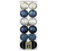 Merry Moments Luxury Baubles 12pk - Blue - Featuring An Assortment Of Different Textures And Hues, These Luxury Baubles Are Designed To Bring Charm And Luxury To Your Seasonal Décor