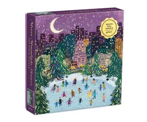 Merry Moonlight Skaters 500 Piece Foil Puzzle
