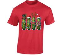 Merry Picklemas Find The Pickle Christmas Mens T-Shirt Festive Xmas T Shirt Red - Medium