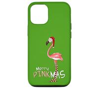 Merry Pinkmas Christmas XMas Flamingo Santa Hat Stockings Case for iPhone 12/12 Pro