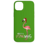 Merry Pinkmas Christmas XMas Flamingo Santa Hat Stockings Case for iPhone 14 Plus