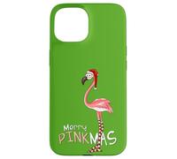 Merry Pinkmas Christmas XMas Flamingo Santa Hat Stockings Case for iPhone 15