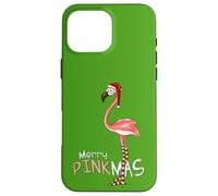 Merry Pinkmas Christmas XMas Flamingo Santa Hat Stockings Case for iPhone 16 Pro Max