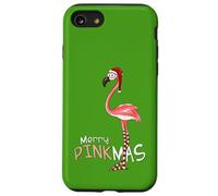 Merry Pinkmas Christmas XMas Flamingo Santa Hat Stockings Case for iPhone SE (2020) / 7/8