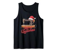 Merry Quiltmas Christmas Quilting Sewing Machine Tank Top