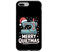 Merry Quiltmas Sewing Machine Christmas Lights Santa Hat Case for iPhone 7 Plus/8 Plus