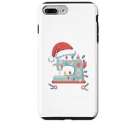 Merry Quiltmas Sewing Machine Christmas Lights Santa Hat Case for iPhone 7 Plus/8 Plus