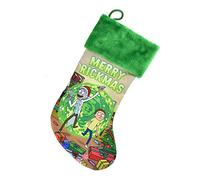 Merry Rickmas Rick and Morty Christmas Stocking, Green, 18-Inch