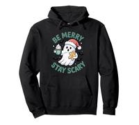 Merry Scary Cute Ghost hot cocoa Christmas Holiday Funny Pullover Hoodie