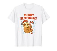 Merry Slothmas Kids Christmas Sloth Design T-Shirt