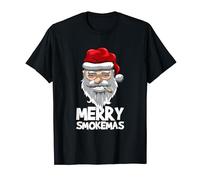 Merry Smokemas Stoned Santa Claus Smoking Weed Funny 420 T-Shirt