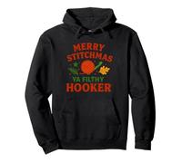 Merry Stitchmas Ya Filthy H0oker Funny Crochet Christmas Pullover Hoodie