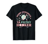Merry Stitchmas Ya Filthy H0oker Funny Crochet Christmas T-Shirt