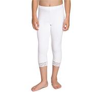 Merry Style Girl's 3/4 Leggings MS10-293(White,122 cm)