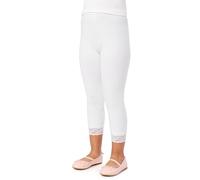 Merry Style Girl's 3/4 Leggings with Lace MS10-228 (White, 7-Years)