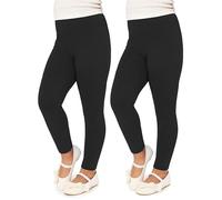 Merry Style Girl's Long Leggings 2 Pack MS10-130(Black/Black(2Pack), 12-Years)