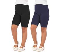 Merry Style Girl's Short Leggings 2 Pack MS10-132(Black/Navy Blue(2Pack), 5-Years)