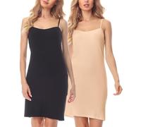 Merry Style Underskirt Petticoat for Skirts 2Pack MS10-203(2Pack-Black/Nude, XS)