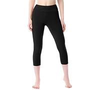 Merry Style Women's 3/4 Cotton Leggings MS10-430 (Black, XL)