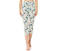 Merry Style Women's 3/4 Leggings MS10-411(White/Blue Gold Stars,XS)