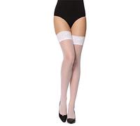 Merry Style Women's Hold Up Stockings 20 DEN GI1109 (White, XS-S)